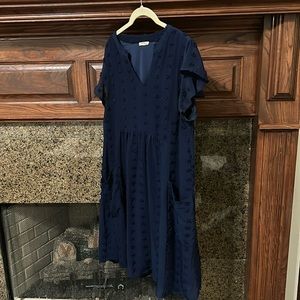 Navy blue sleeveless dress